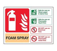 Vsafety 11015AR-S'Foam Spray ID Not Use on Electrical Fires' Sign, 200 mm x 150 mm (Pack of 3)