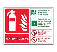 Vsafety 11022AR-S'Water and Additive ID' Sign, Landscape, 200 mm x 150 mm (Pack of 3)
