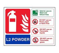 Vsafety 11023AR-R'L2 Powder ID' Sign, Landscape, 200 mm x 150 mm (Pack of 3)