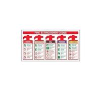 Vsafety 11026BE-R'Fire Extinguisher Codes With Foam Spray' Sign, 375 mm x 200 mm (Pack of 3)