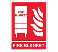 Vsafety 11034AN-R'Fire Blanket' Sign, Portrait, 150 mm x 200 mm (Pack of 3)