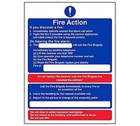 Vsafety 12008AN-S'If You Discover A Fire/On Hearing Alarm' Sign, 150 mm x 200 mm (Pack of 3)