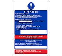Vsafety 12008AU-R'If You Discover A Fire/On Hearing Alarm' Sign, 200 mm x 300 mm (Pack of 3)