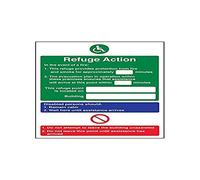 Vsafety 12017AU-S'Refuge Action/Refuge Point Located On' Sign, 200 mm x 300 mm (Pack of 3)