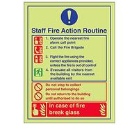 Vsafety 12023AN-G'Caravan Site Fire Action' Sign, Portrait, 150 mm x 200 mm (Pack of 3)