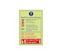 Vsafety 12023AN-R'Caravan Site Fire Action' Sign, Portrait, 150 mm x 200 mm (Pack of 3)
