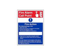 Vsafety 12023BC-S'Caravan Site Fire Action' Sign, Portrait, 300 mm x 400 mm (Pack of 3)