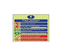 Vsafety 12024AN-G'Caravan Site Fire Action/Assembly Point' Sign, 150 mm x 200 mm (Pack of 3)