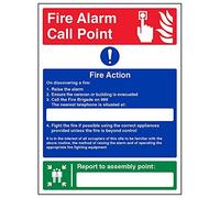 Vsafety 12024BC-S'Caravan Site Fire Action/Assembly Point' Sign, 300 mm x 400 mm (Pack of 3)