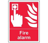 Vsafety 13002AN-S'Fire Alarm' Sign, Portrait, 150 mm x 200 mm (Pack of 3)