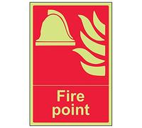 Vsafety 13006AU-G'Fire Point' Sign, Portrait, 200 mm x 300 mm (Pack of 3)
