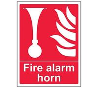 Vsafety 13008AN-S'Fire Alarm Horn' Sign, Portrait, 150 mm x 200 mm (Pack of 3)