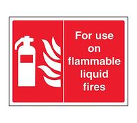 Vsafety 13038AR-S'For Use on Flammable Liquid Fires' Sign, 200 mm x 150 mm (Pack of 3)