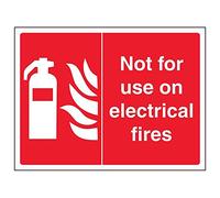 Vsafety 13040AR-S inchNot for use on Electrical Fires inch Sign, 200 mm x 150 mm (Pack of 3) Safety Sign
