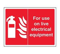 Vsafety 13041AR-R'For Use on Live Electrical Equipment' Sign, 200 mm x 150 mm (Pack of 3)