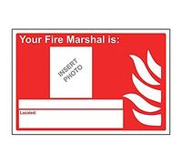 Vsafety 13049BA-S'Your Fire Marshal Is:' Sign, Landscape, 300 mm x 200 mm (Pack of 3)