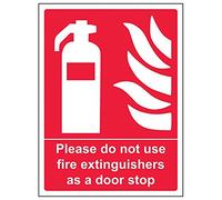 Vsafety 13052AN-S'Do Not Use Fire Extinguisher as Door Stop' Sign, 150 mm x 200 mm (Pack of 3)