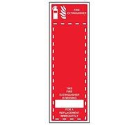 Vsafety 13058AP-R'Fire Extinguisher Missing/Replace' Sign, 150 mm x 450 mm (Pack of 3)