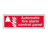 Vsafety 13067AX-G'Automatic Fire Alarm Control Panel' Sign, 300 mm x 100 mm (Pack of 3)