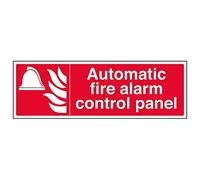 Vsafety 13067BJ-G'Automatic Fire Alarm Control Panel' Sign, 450 mm x 150 mm (Pack of 3)