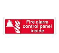 Vsafety 13068AX-G'Fire Alarm Control Panel Inside' Sign, 300 mm x 100 mm (Pack of 3)