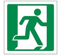 Vsafety 14014AT-R'Running Man Right Logo' Sign, Square, 200 mm x 200 mm (Pack of 3)