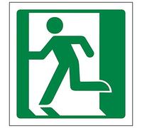 Vsafety 14015AF-R'Running Man Left Logo' Sign, Square, 100 mm x 100 mm (Pack of 3)