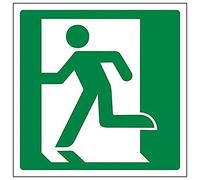 Vsafety 14015AM-R'Running Man Left Logo' Sign, Square, 150 mm x 150 mm (Pack of 3)