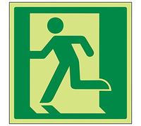 Vsafety 14015AT-G'Running Man Left Logo' Sign, Square, 200 mm x 200 mm (Pack of 3)