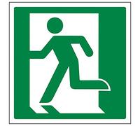 Vsafety 14015AT-R'Running Man Left Logo' Sign, Square, 200 mm x 200 mm (Pack of 3)