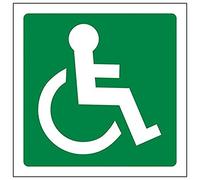 Vsafety 14018AF-R'Wheel Chair Logo Facing Right' Sign, Square, 100 mm x 100 mm (Pack of 3)