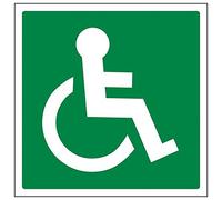 Vsafety 14018AT-R'Wheel Chair Logo Facing Right' Sign, Square, 200 mm x 200 mm (Pack of 3)