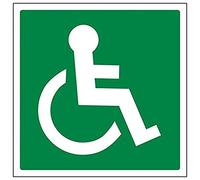 Vsafety 14018AT-S'Wheel Chair Logo Facing Right' Sign, Square, 200 mm x 200 mm (Pack of 3)