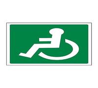 Vsafety 14019AM-S'Wheel Chair Logo Facing Left' Sign, Square, 150 mm x 150 mm (Pack of 3)