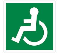 Vsafety 14019AT-S'Wheel Chair Logo Facing Left' Sign, Square, 200 mm x 200 mm (Pack of 3)