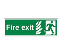 Vsafety 14028BJ-S'NHS Final Fire Exit Man Right' Sign, Landscape, 450 mm x 150 mm (Pack of 3)