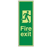 Vsafety 14045AP-G'Final Fire Exit Man Right- Portrait' Sign, 150 mm x 450 mm (Pack of 3)