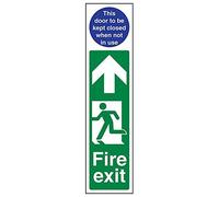 Vsafety 15010AD-R'Fire Exit Man Left/Door Must Be Closed' Sign, 75 mm x 300 mm (Pack of 3)