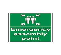 Vsafety 17016BC-S'Emergency Assembly Point' Sign, Portrait, 300 mm x 400 mm (Pack of 3)