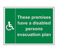 Vsafety 17042BF-R'Disabled Persons Evacuation Plan' Sign, 400 mm x 300 mm (Pack of 3)
