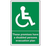 Vsafety 17047AU-S'Disabled Persons Evacuation Plan' Sign, 200 mm x 300 mm (Pack of 3)