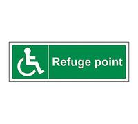 Vsafety 17063AX-R'Refuge Point' Sign, Landscape, 300 mm x 100 mm (Pack of 3)