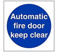 Vsafety 18002AF-S'Automatic Fire Door Keep Clear' Sign, Square, 100 mm x 100 mm (Pack of 3)