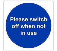 Vsafety 18023AM-S'Please Switch Off When Not In Use' Sign, 150 mm x 150 mm (Pack of 3)
