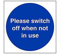 Vsafety 18023AT-S'Please Switch Off When Not In Use' Sign, 200 mm x 200 mm (Pack of 3)