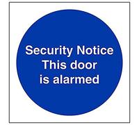 Vsafety 18028AF-R'Security Notice This Door Is Alarmed' Sign, 100 mm x 100 mm (Pack of 3)