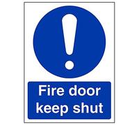 Vsafety 18035AN-R'Fire Door Keep Shut' Sign, Portrait, 150 mm x 200 mm (Pack of 3)
