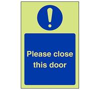 Vsafety 18043AG-G'Please Close This Door' Sign, Portrait, 100 mm x 150 mm (Pack of 3)