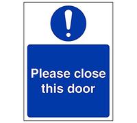 Vsafety 18043AN-R'Please Close This Door' Sign, Portrait, 150 mm x 200 mm (Pack of 3)