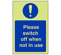 Vsafety 18056AG-G'Please Switch Off When Not In Use' Sign, 100 mm x 150 mm (Pack of 3)